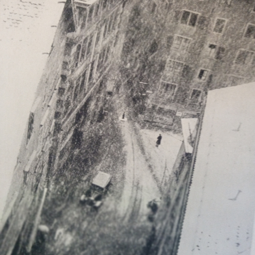 Vintage Black and White Cityscape Print